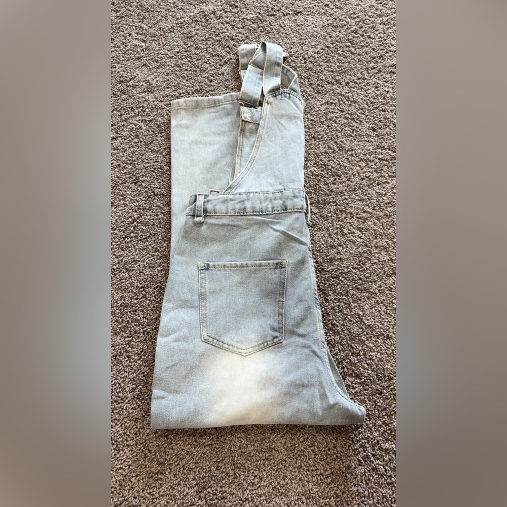 Light Blue Distressed Overalls - Picture 2 of 2